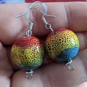 Handmade beaded dangle earrings